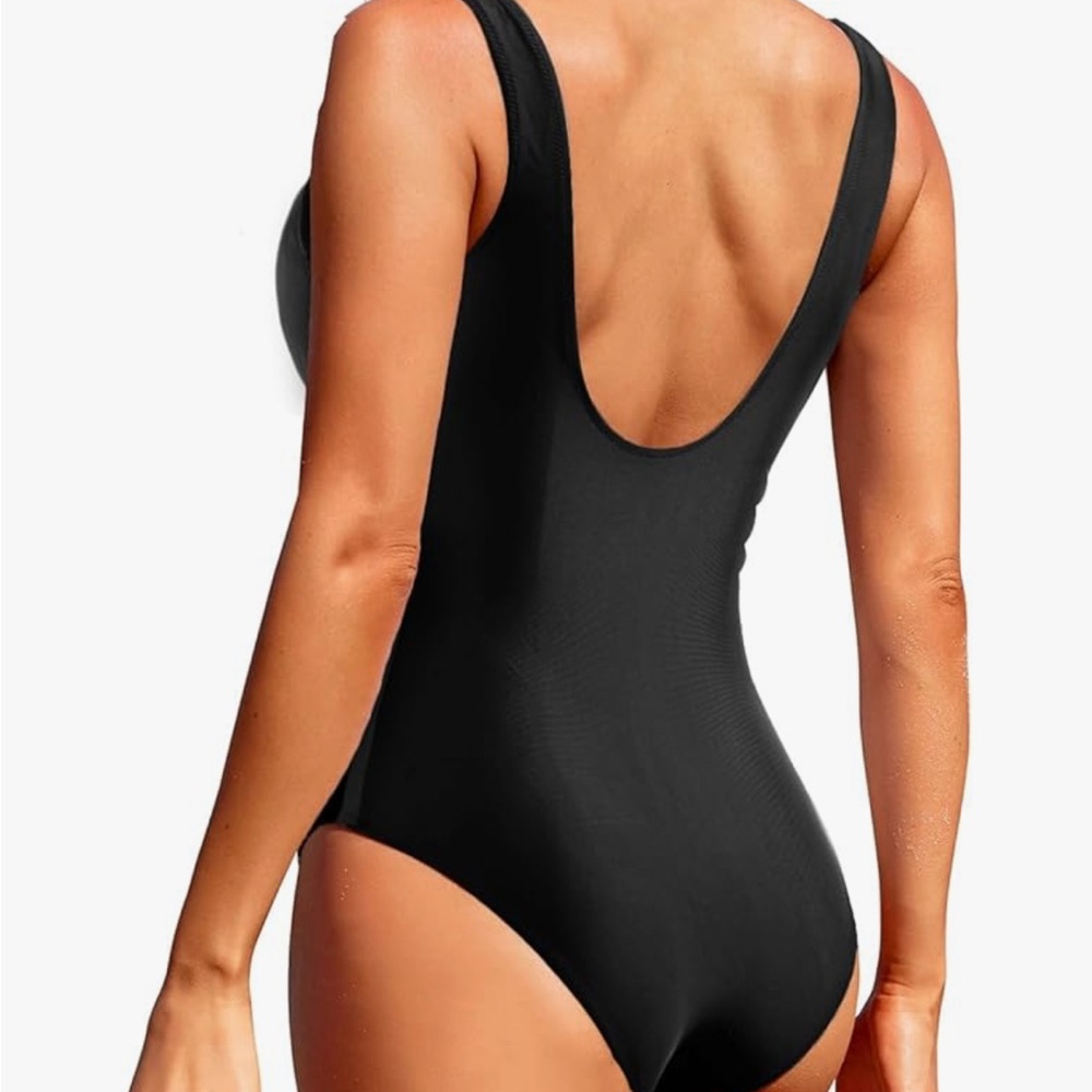 Black Ruffled One-Piece Swimsuit - Picture 2 of 11